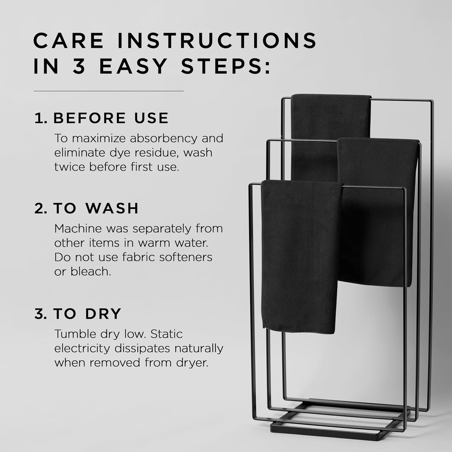 FROMM SOFTEES MICROFIBER TOWELS 10/PK - BLACK (#45006)