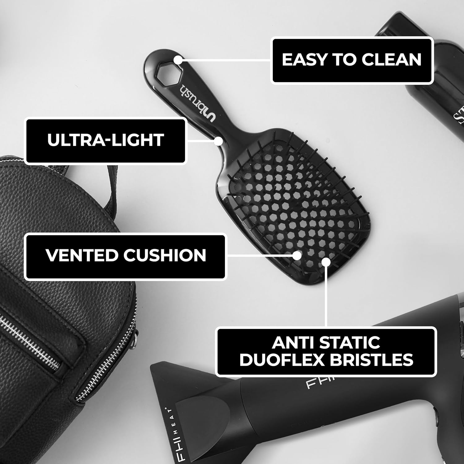UNbrush DETANGLING BRUSH - BLACK