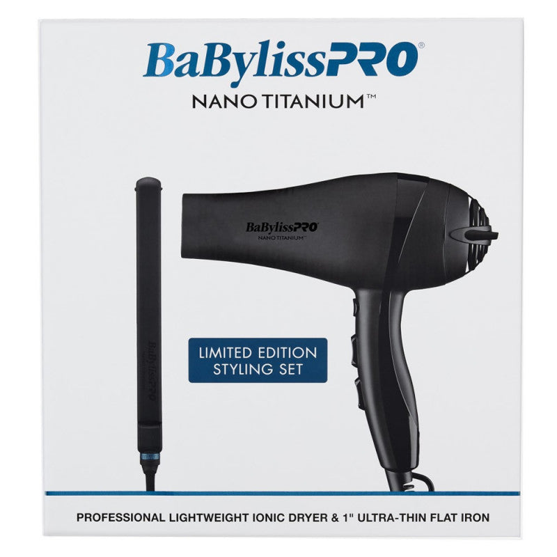 BABYLISSPRO MATTE BLACK DRYER & STRAIGHTENER COMBO (#BNTPPMB415)