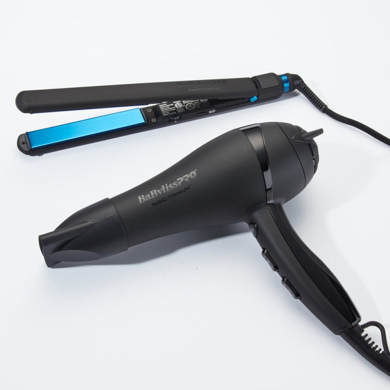 BABYLISSPRO MATTE BLACK DRYER & STRAIGHTENER COMBO (#BNTPPMB415)