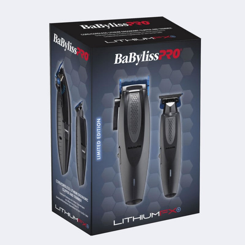 BABYLISSPRO LITHIUMFX+ MATTE BLACK CLIPPER/TRIMMER COMBO (#FX73DUOCTMB)