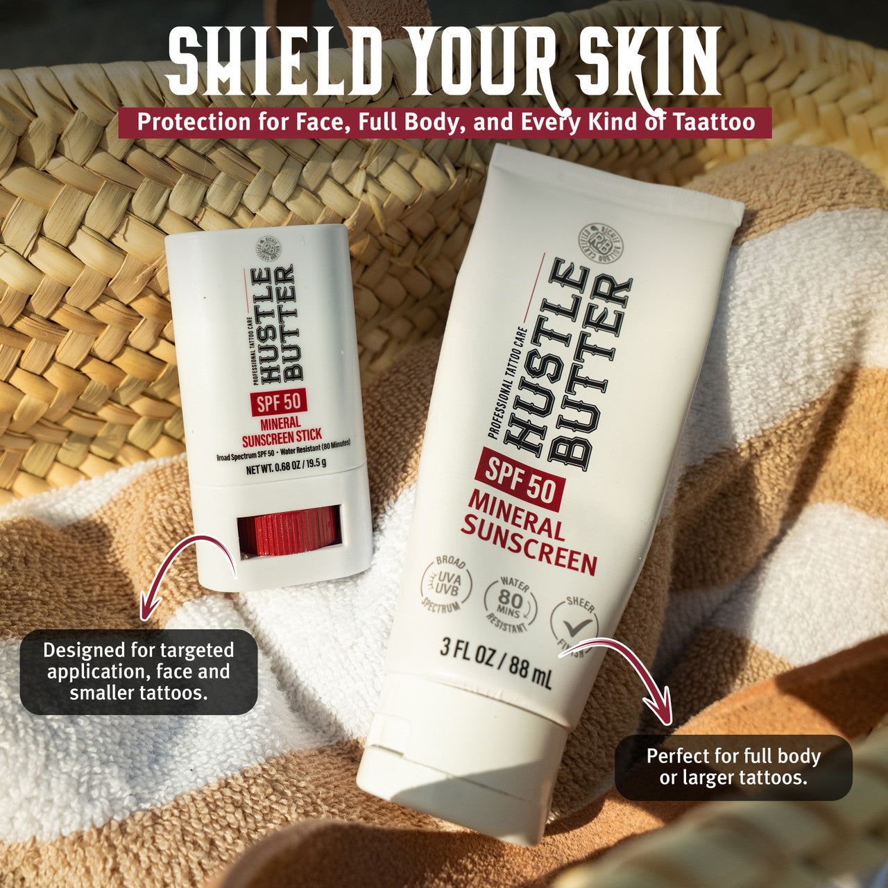 HUSTLE BUTTER MINERAL SUNSCREEN LOTION SPF 50 - 3OZ