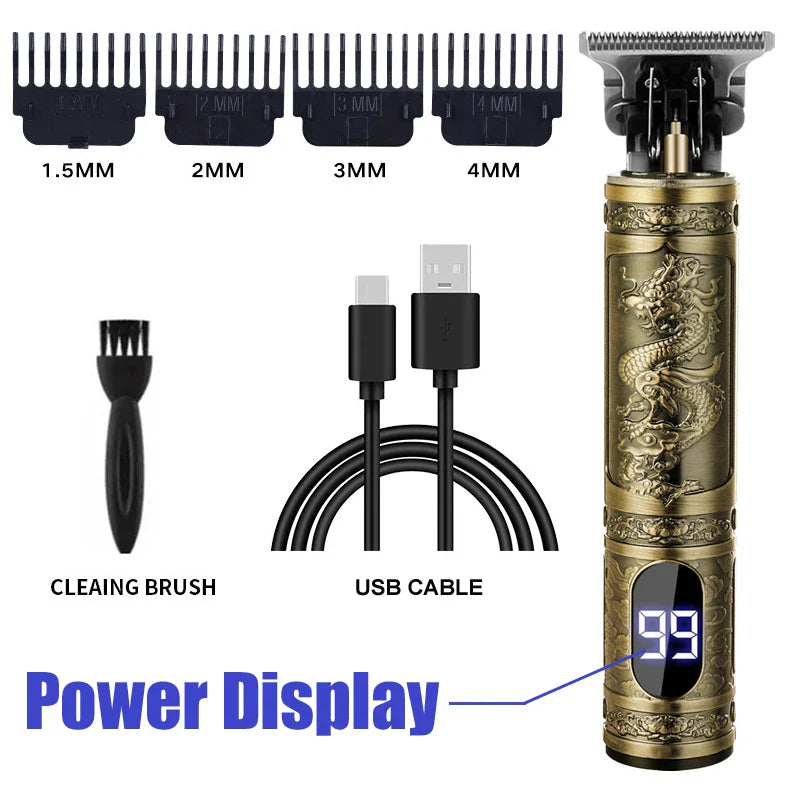 Professional Hair Cutting Machine Vintage T9 Hair Clipper Cutting Machine For Men Shaver Trimmer Rechargeable Carving Mark Razor
