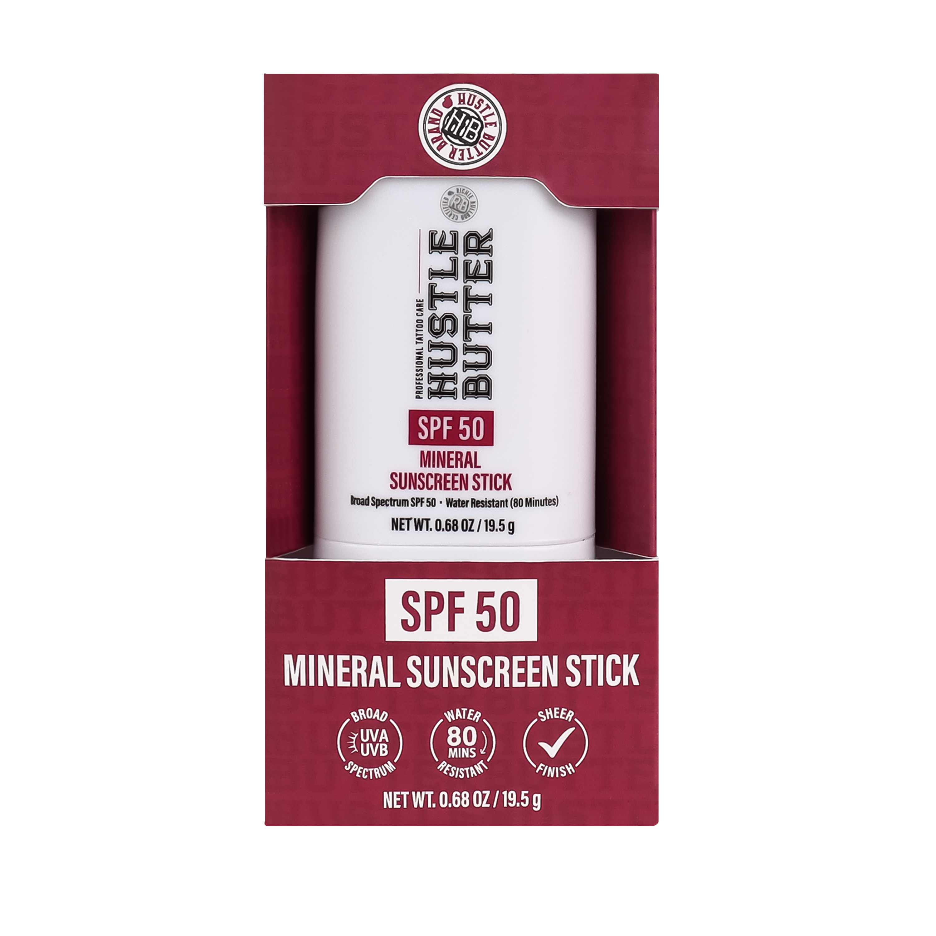 HUSTLE BUTTER MINERAL SUNSCREEN STICK SPF 50 - 0.68OZ