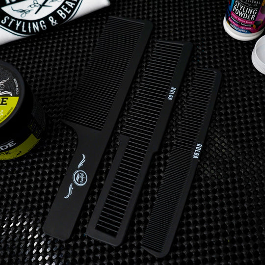 ROLDA BARBER 3PK COMB KIT - BLACK