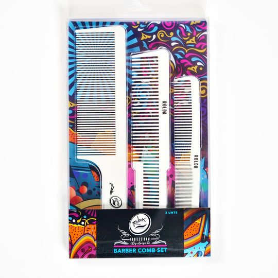 ROLDA BARBER 3PK COMB KIT - WHITE