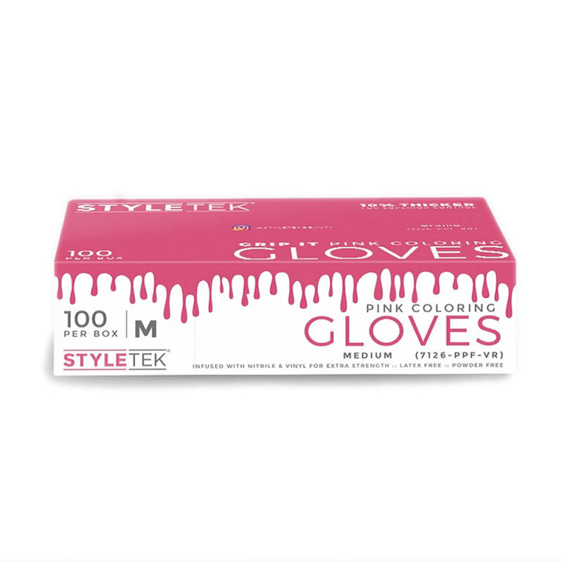 STYLETEK PINK POWDER FREE VINYL GLOVES