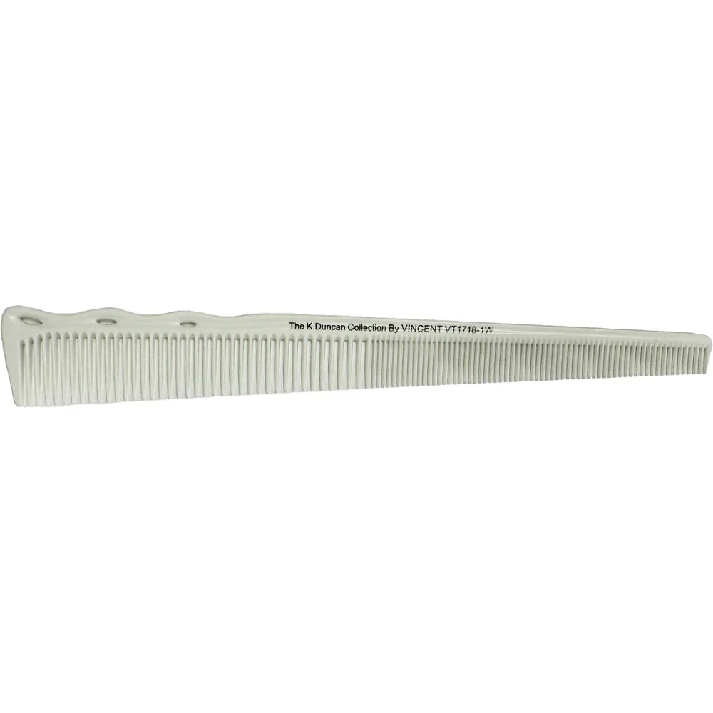 VINCENT CERAMIC NARROW TAPERING COMB 7" WHITE (#VT1718-1W)